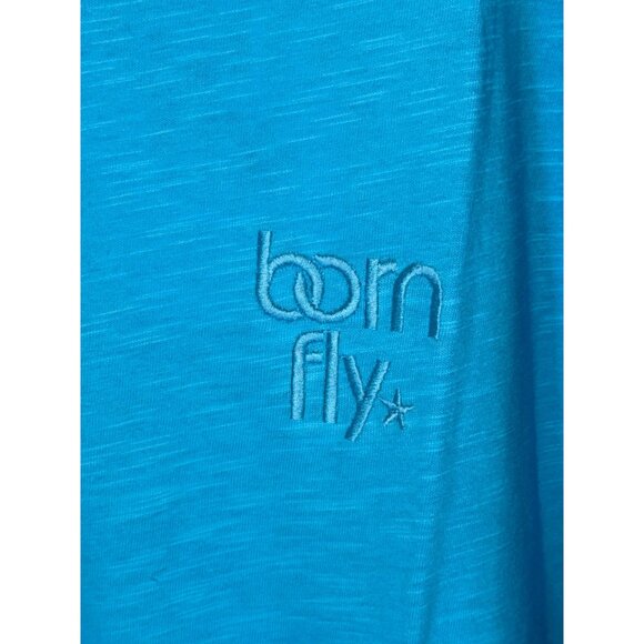 Born Fly Men's Comfy V-Neck T-Shirt Knit Casual Top, Teal Blue, Size XXL, NWT - Picture 2 of 5